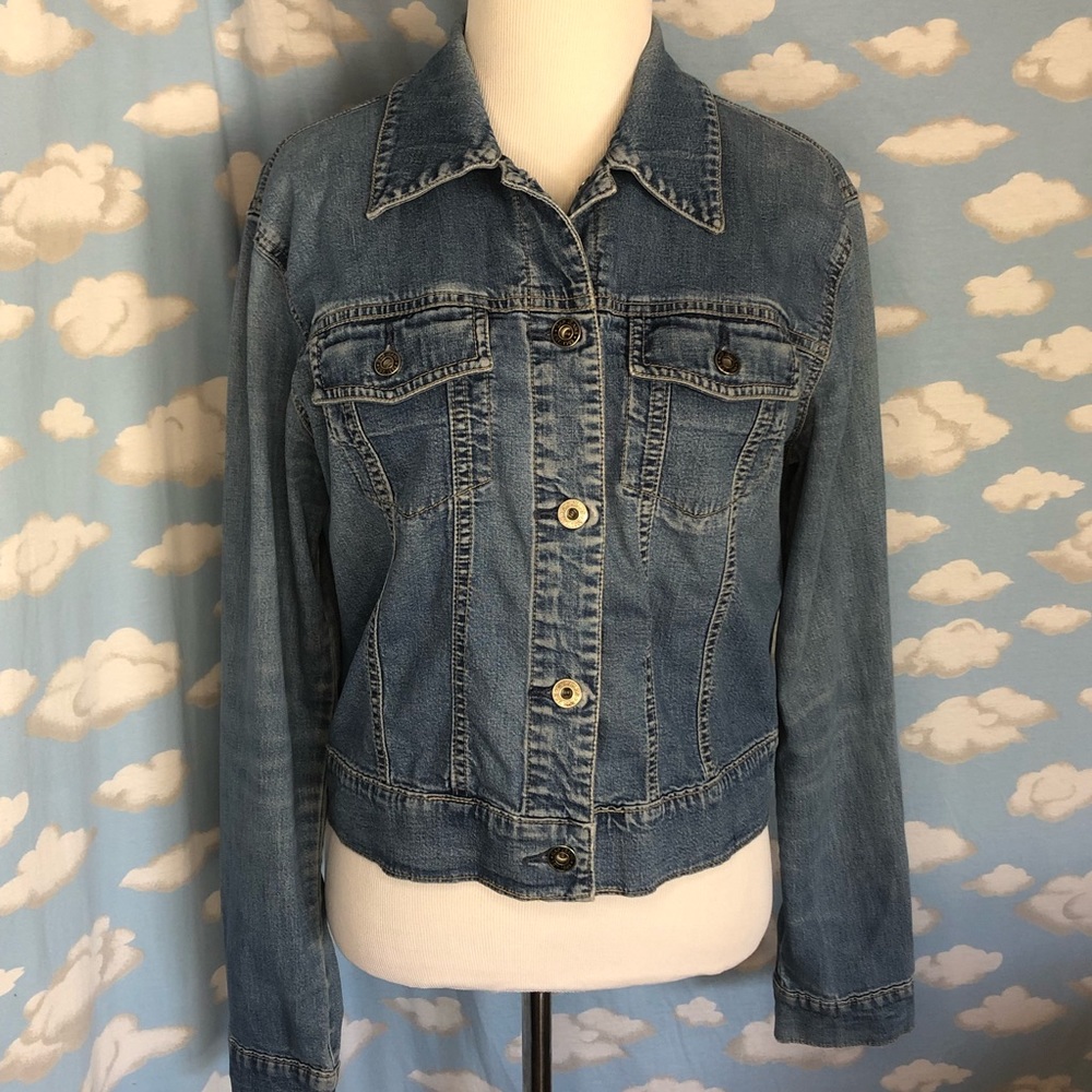 GAP‎ stretch classic cropped jean jacket Size Medium